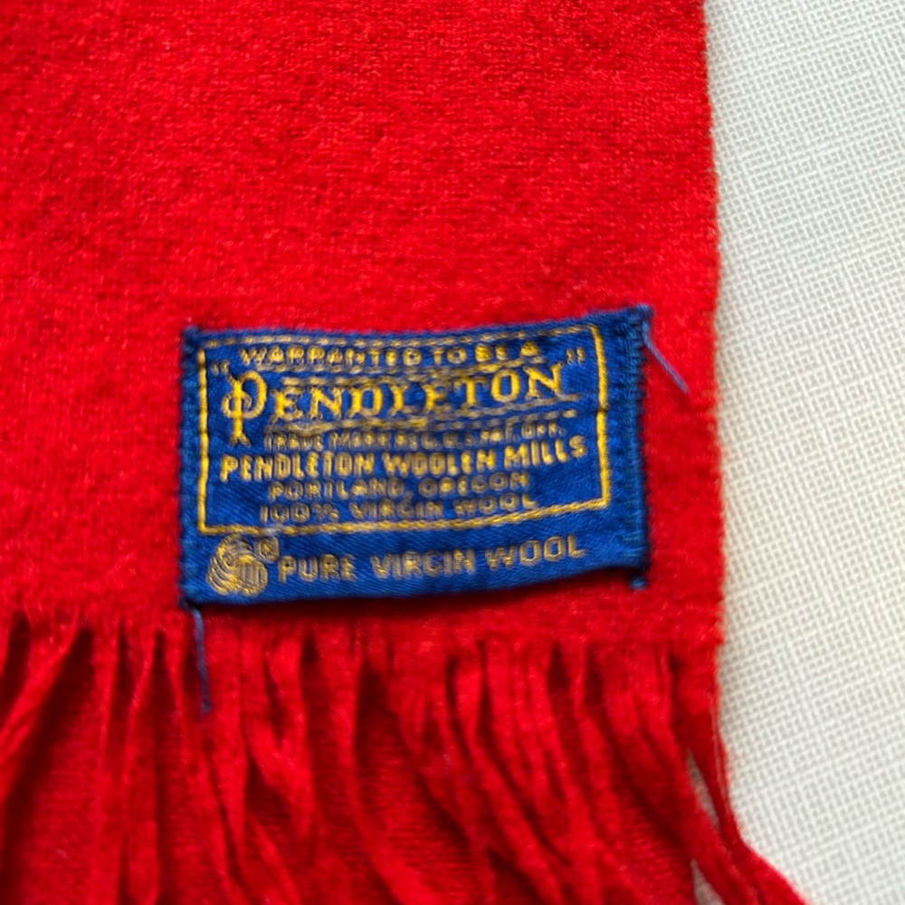 Pendleton Vibrant Red Wool Scarf - image 2